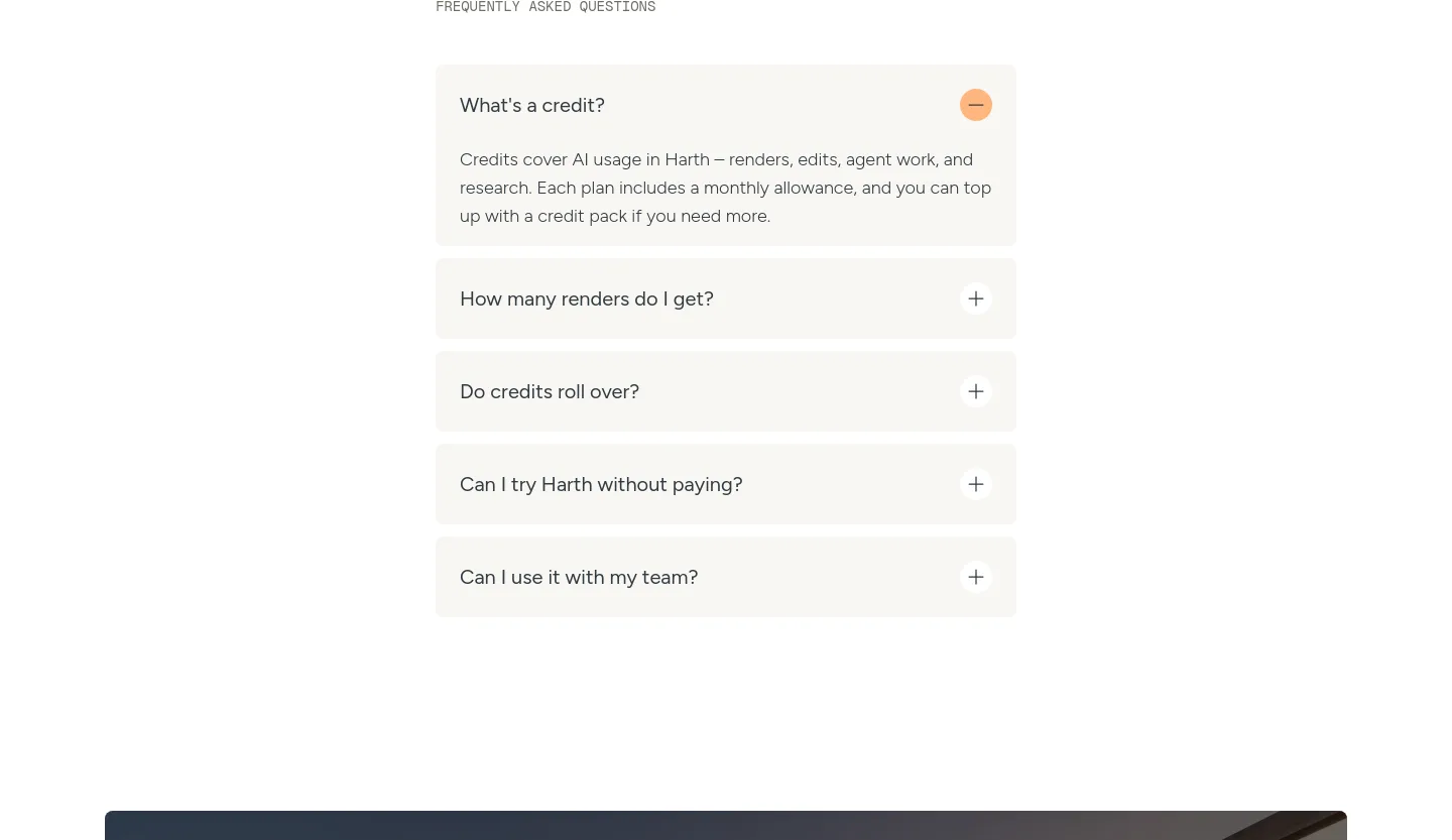 harth.build FAQ section