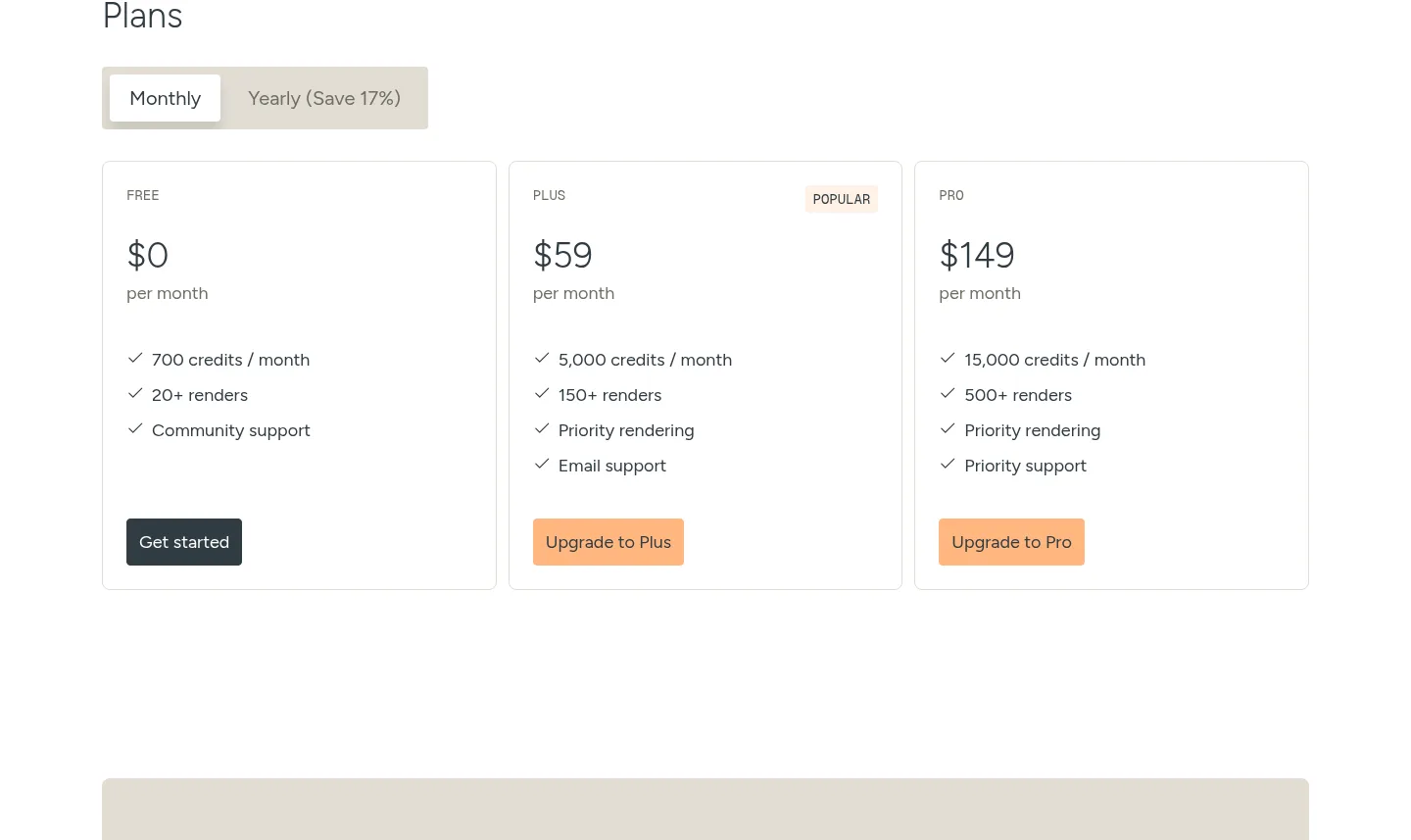 harth.build — a real Pricing section