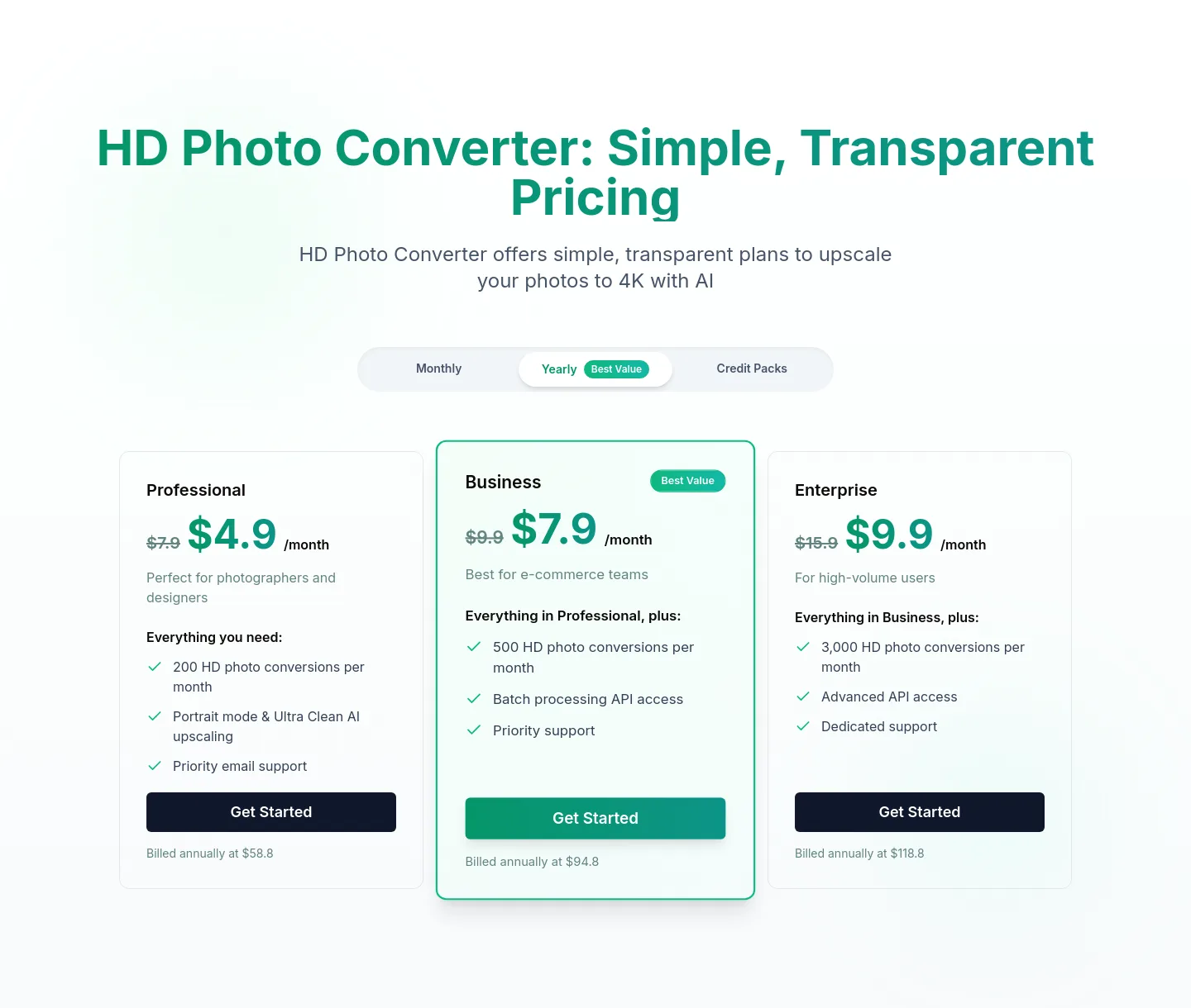 hdphotoconverter.online Pricing section