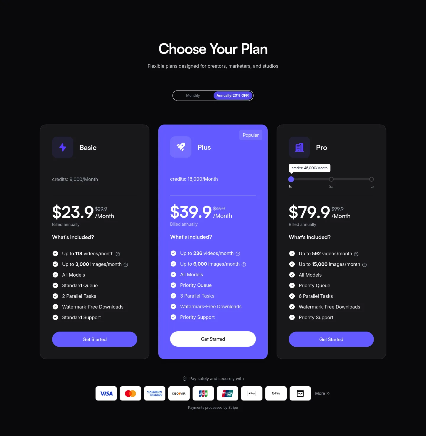 hevzo.com Pricing section