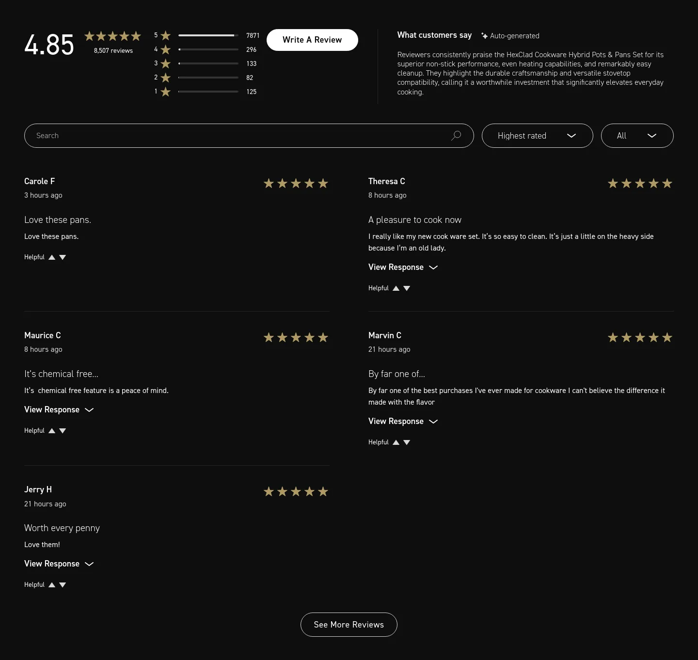 hexclad.com Reviews section