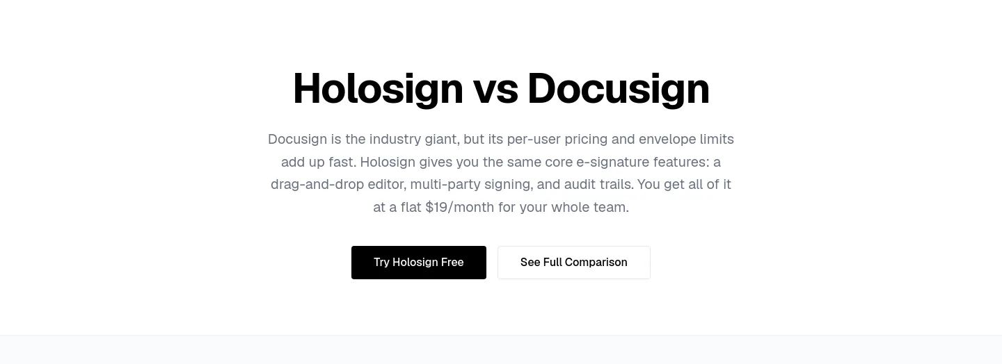 holosign.co Hero section