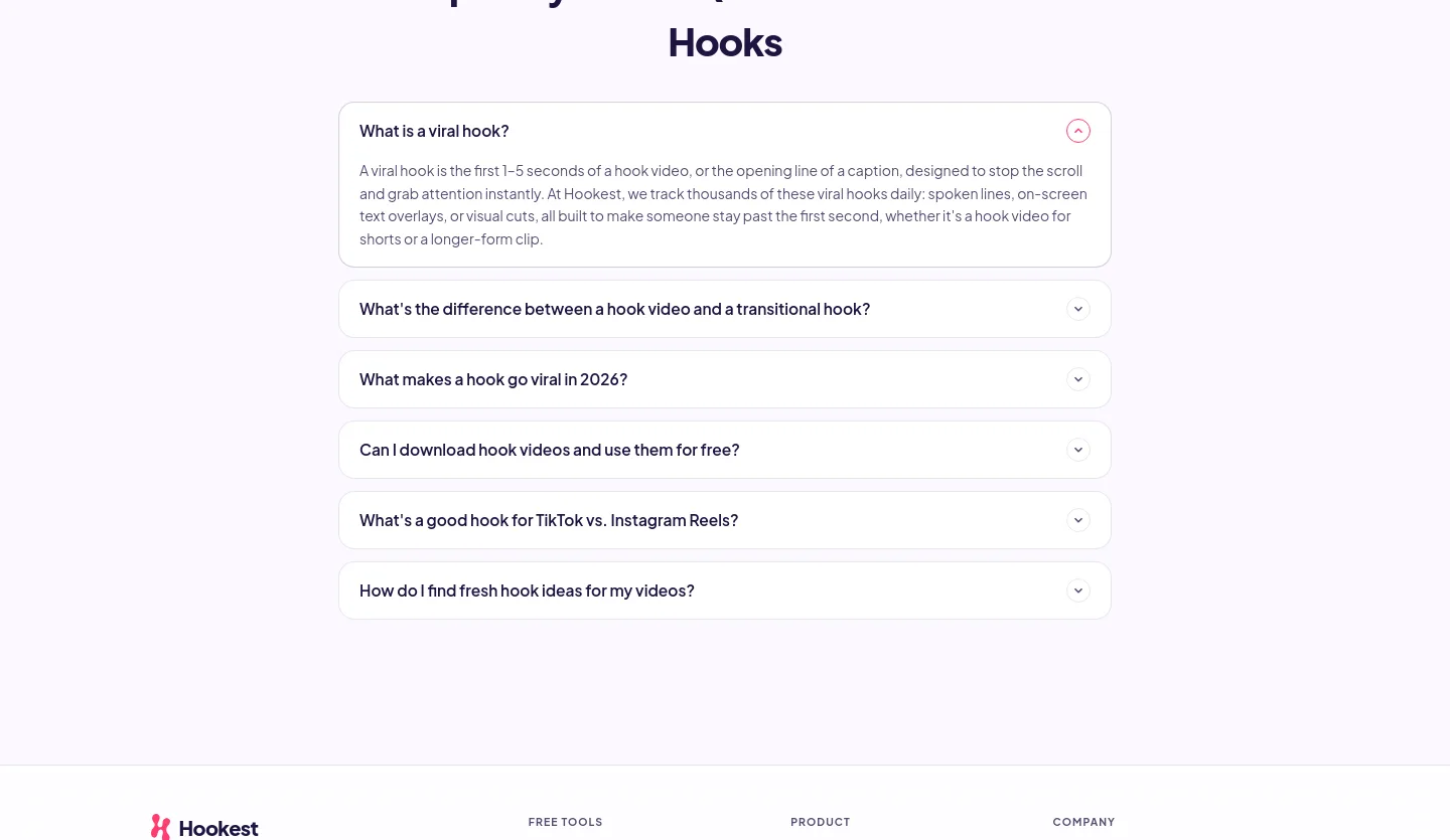hookest.com — a real FAQ section