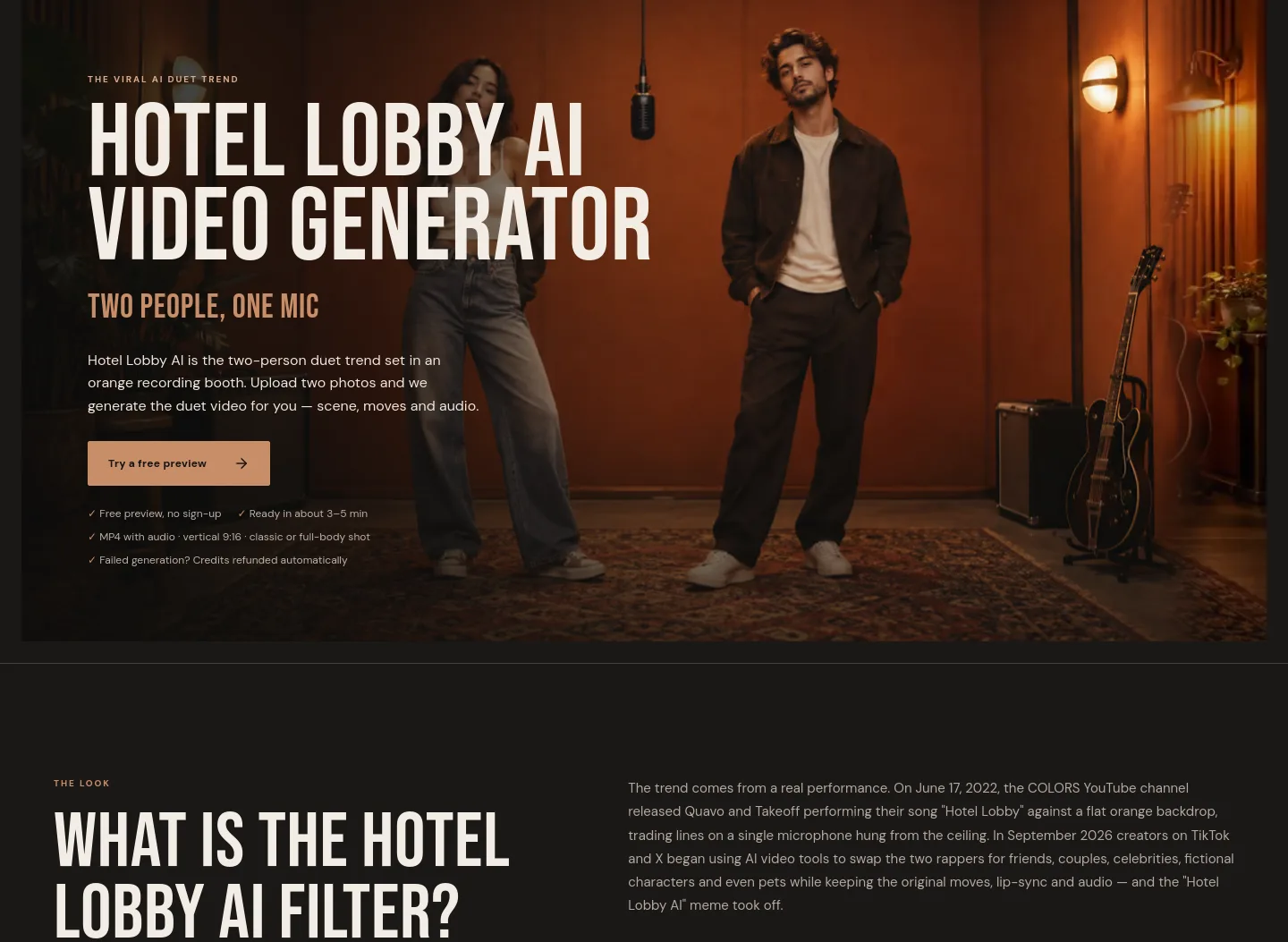hotel-lobby.org — a real Hero section
