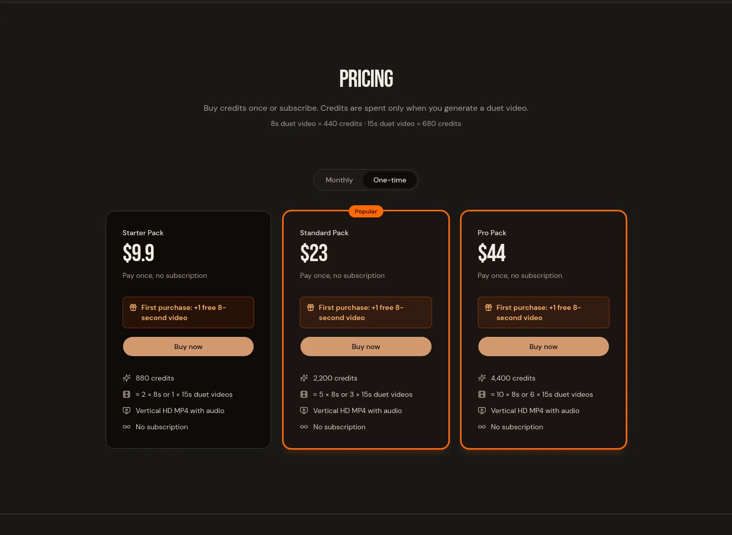 hotel-lobby.org — a real Pricing section
