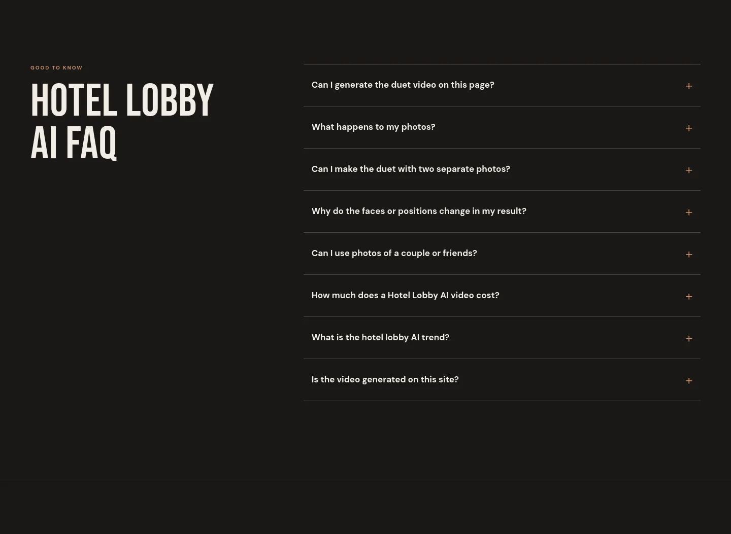 hotel-lobby.org — a real FAQ section