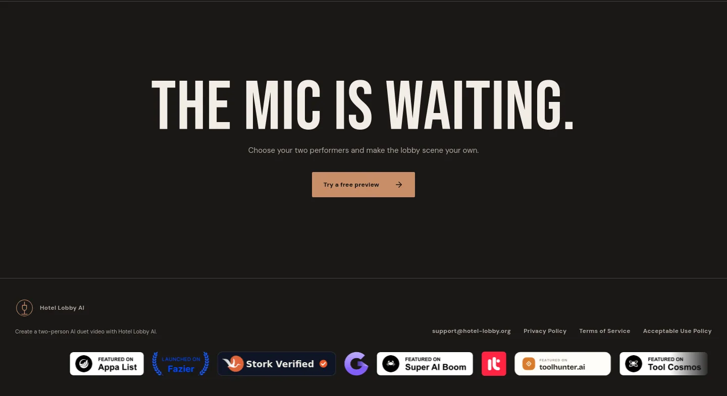 hotel-lobby.org — a real CTA section