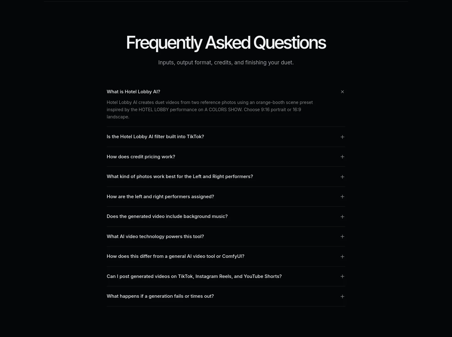 hotellobby-ai.net — a real FAQ section