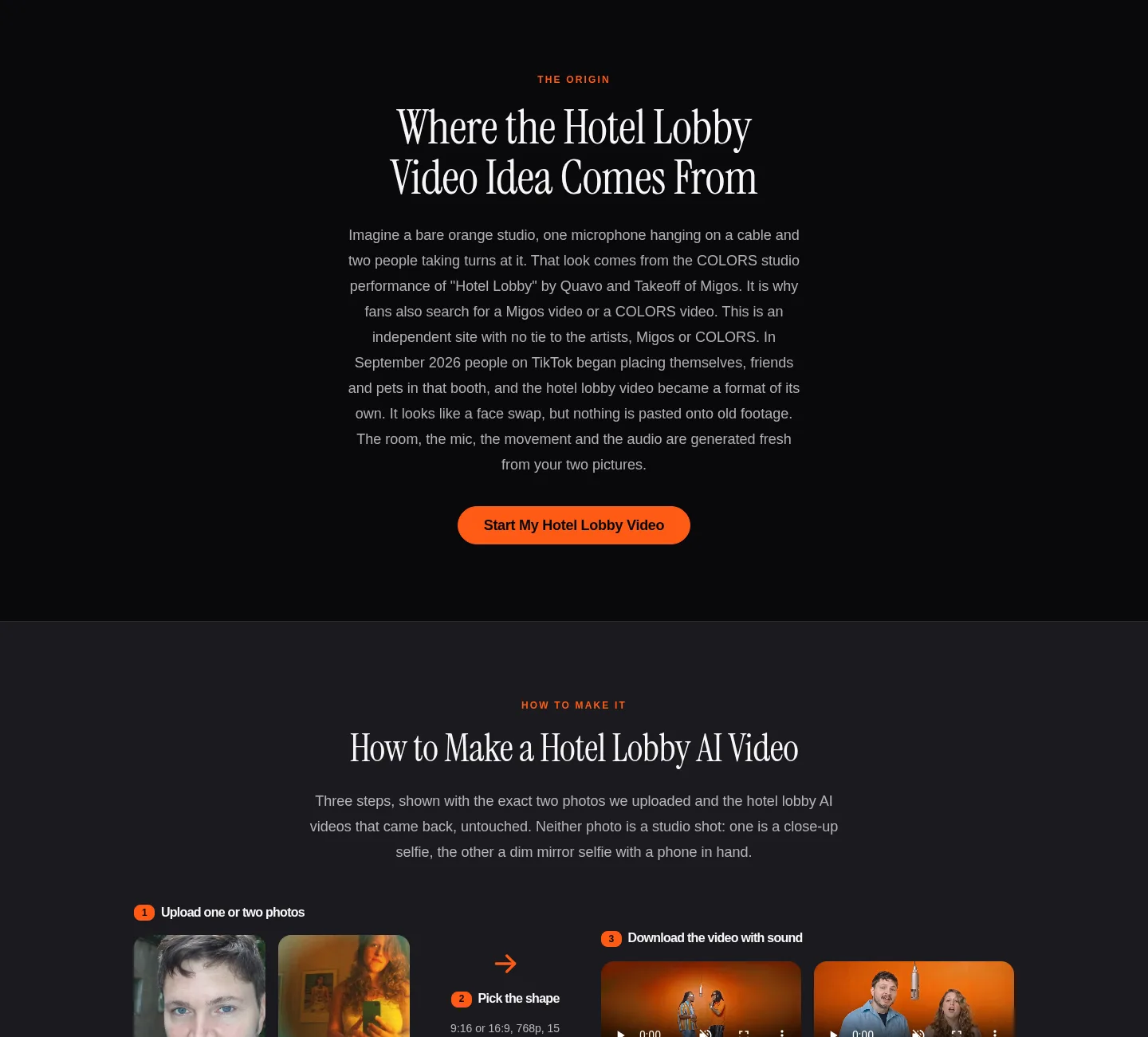hotellobbyvideoai.org — a real Stats section