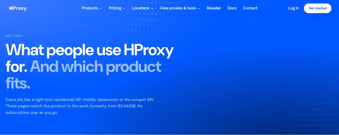 hproxy.com Hero section