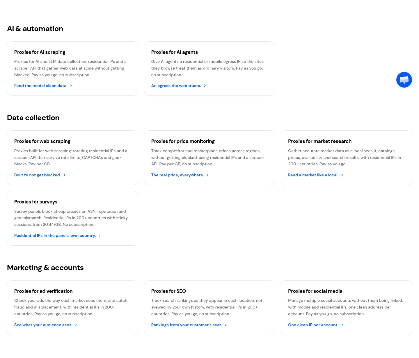 hproxy.com Features section