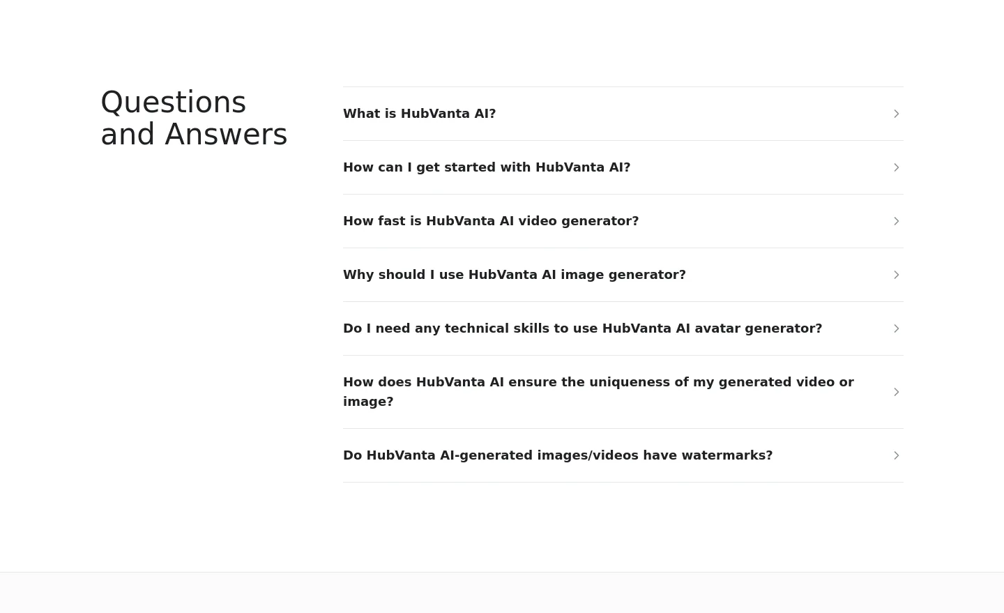 hubvanta.com — a real FAQ section