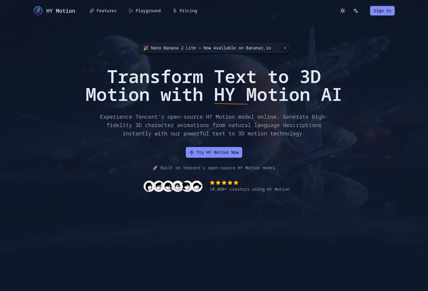 hymotion.app — a real Hero section