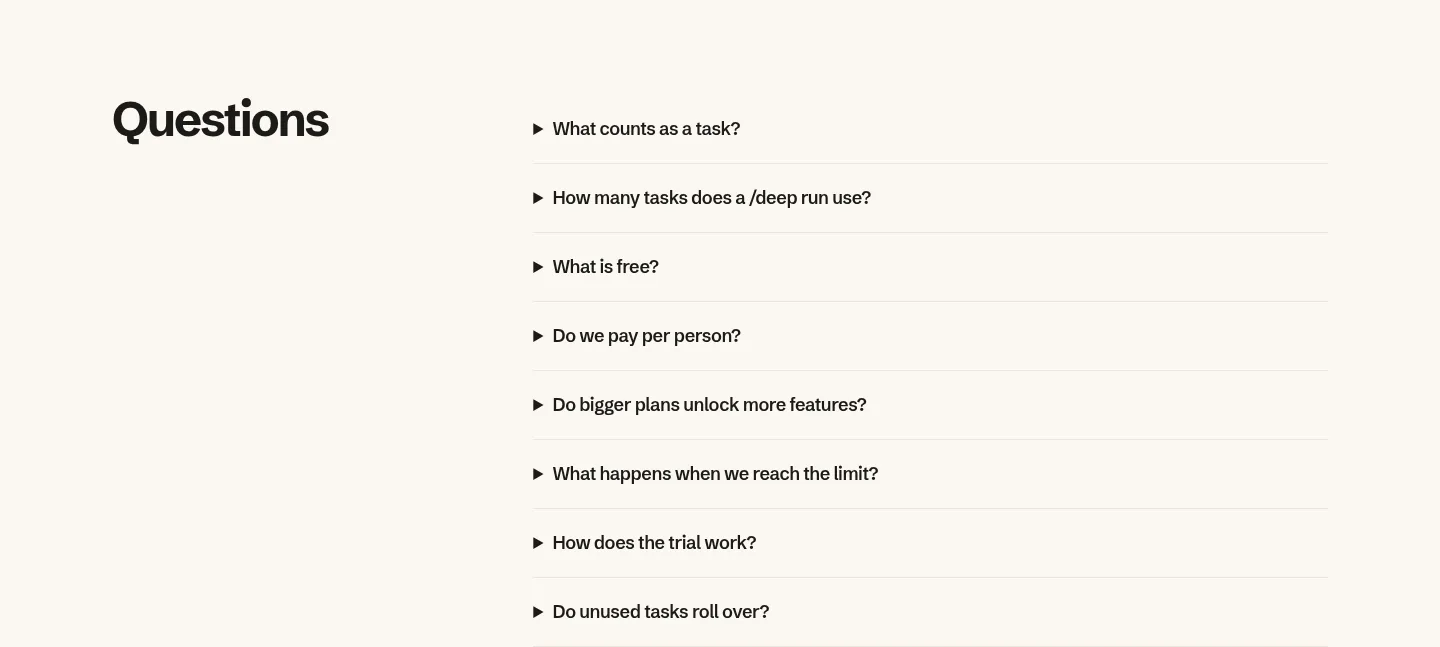 iamglad.ai — a real FAQ section