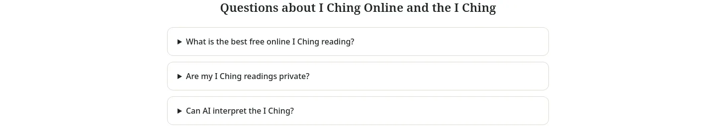 ichingonline.pro FAQ section