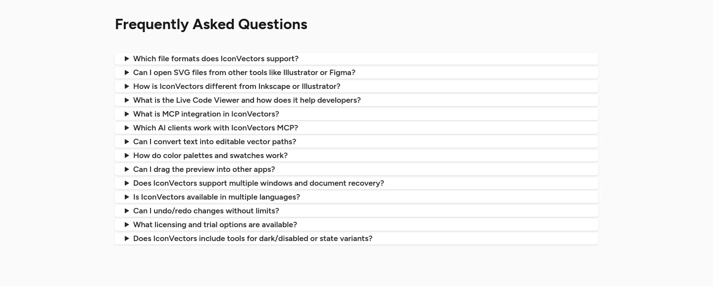 iconvectors.io FAQ section