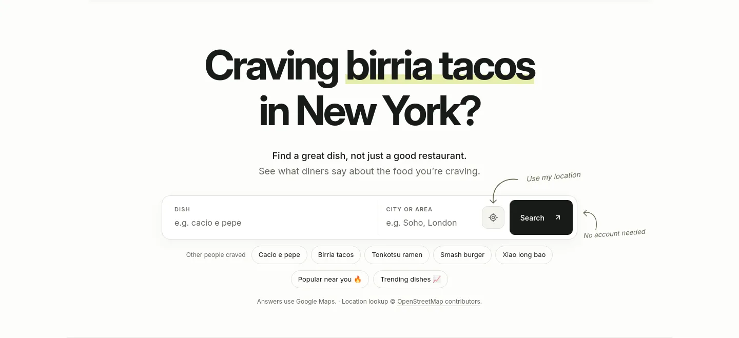 icrave.food — a real Hero section