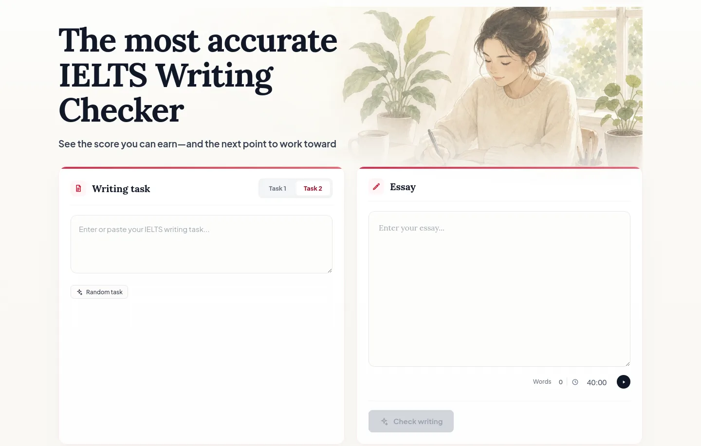 ieltswritingchecker.org — a real Hero section