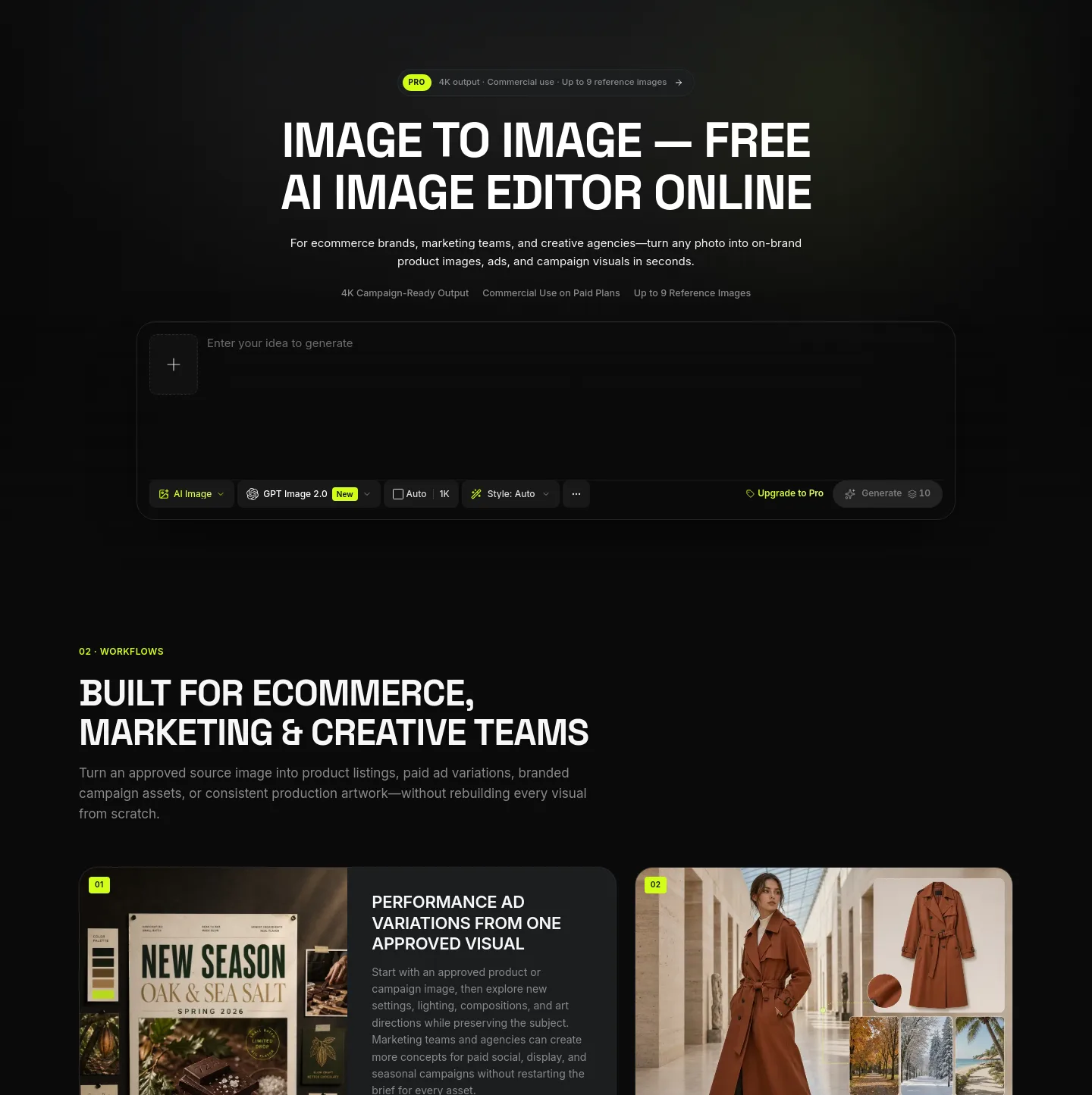image2image.app — a real Hero section