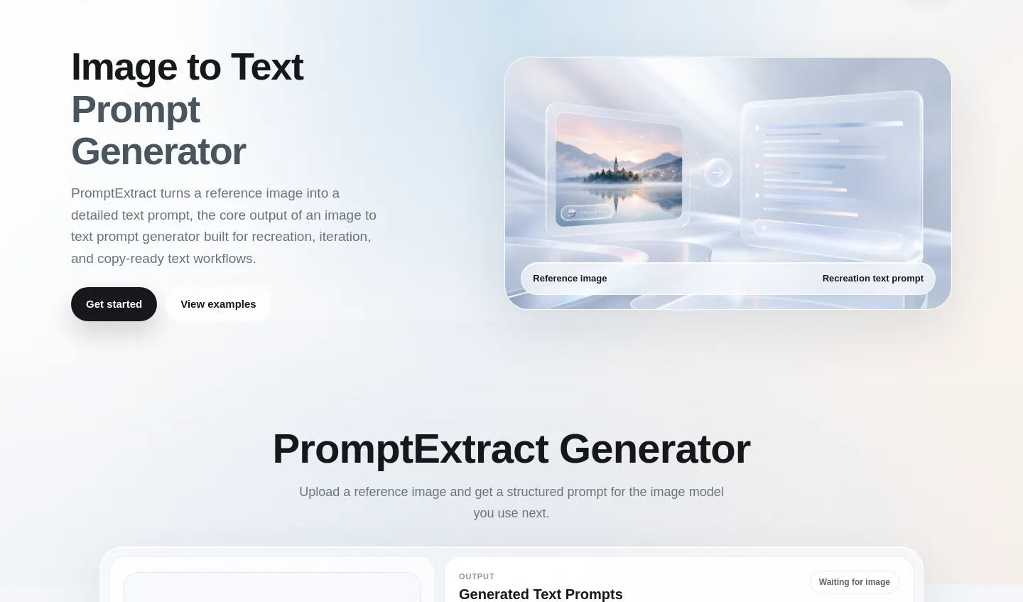 image2textprompt.com — a real Hero section