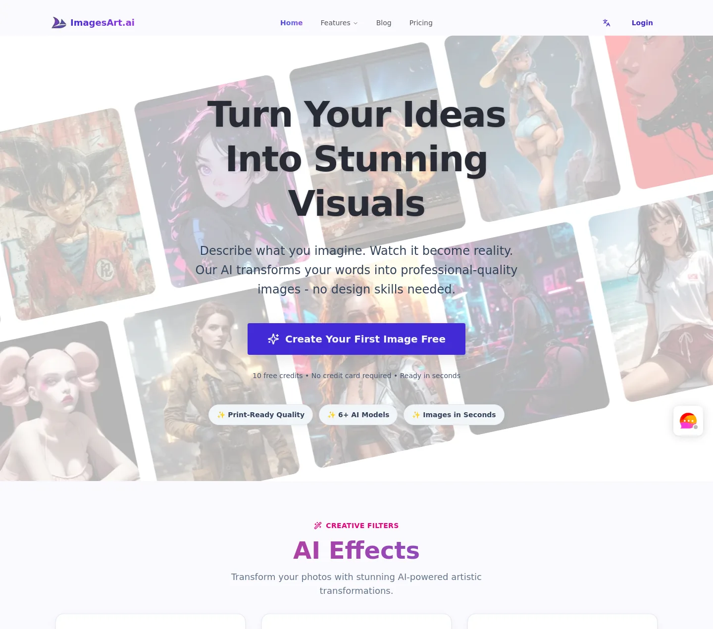 imagesart.ai — a measured funnel