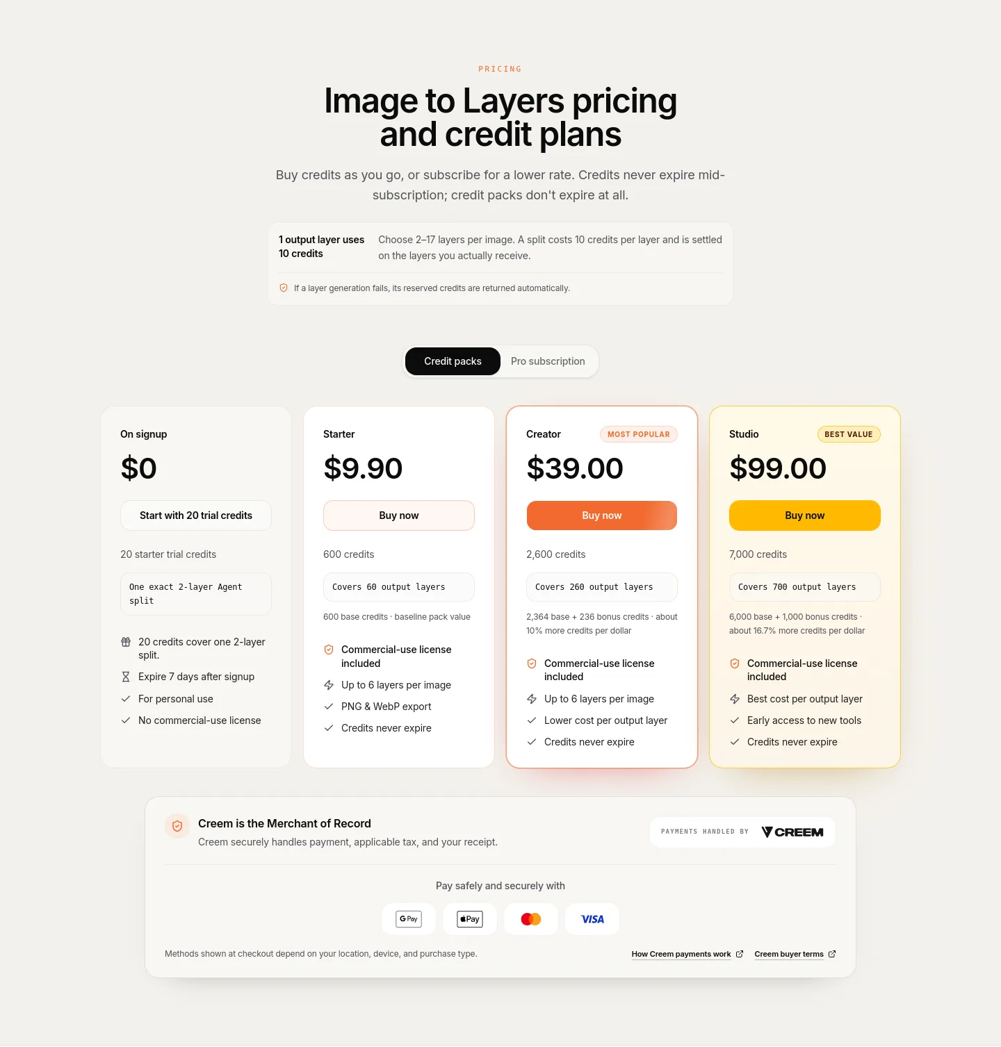 imagetolayers.org — a real Hero section