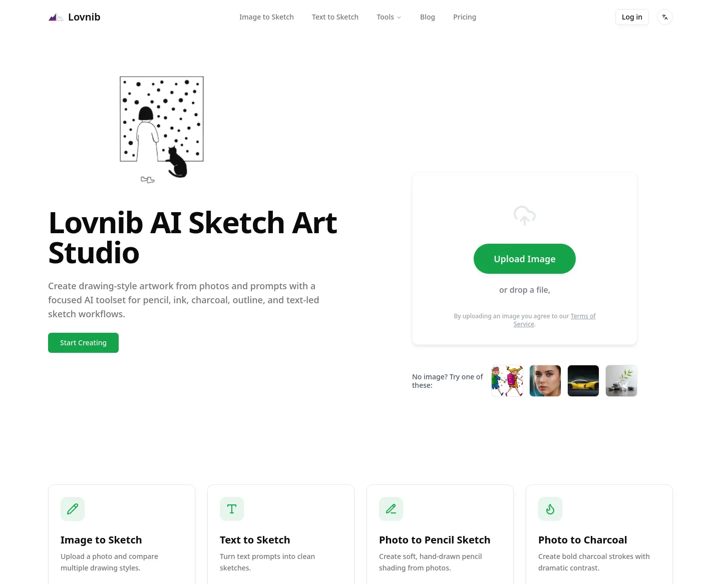 imagetosketch.org — a measured funnel