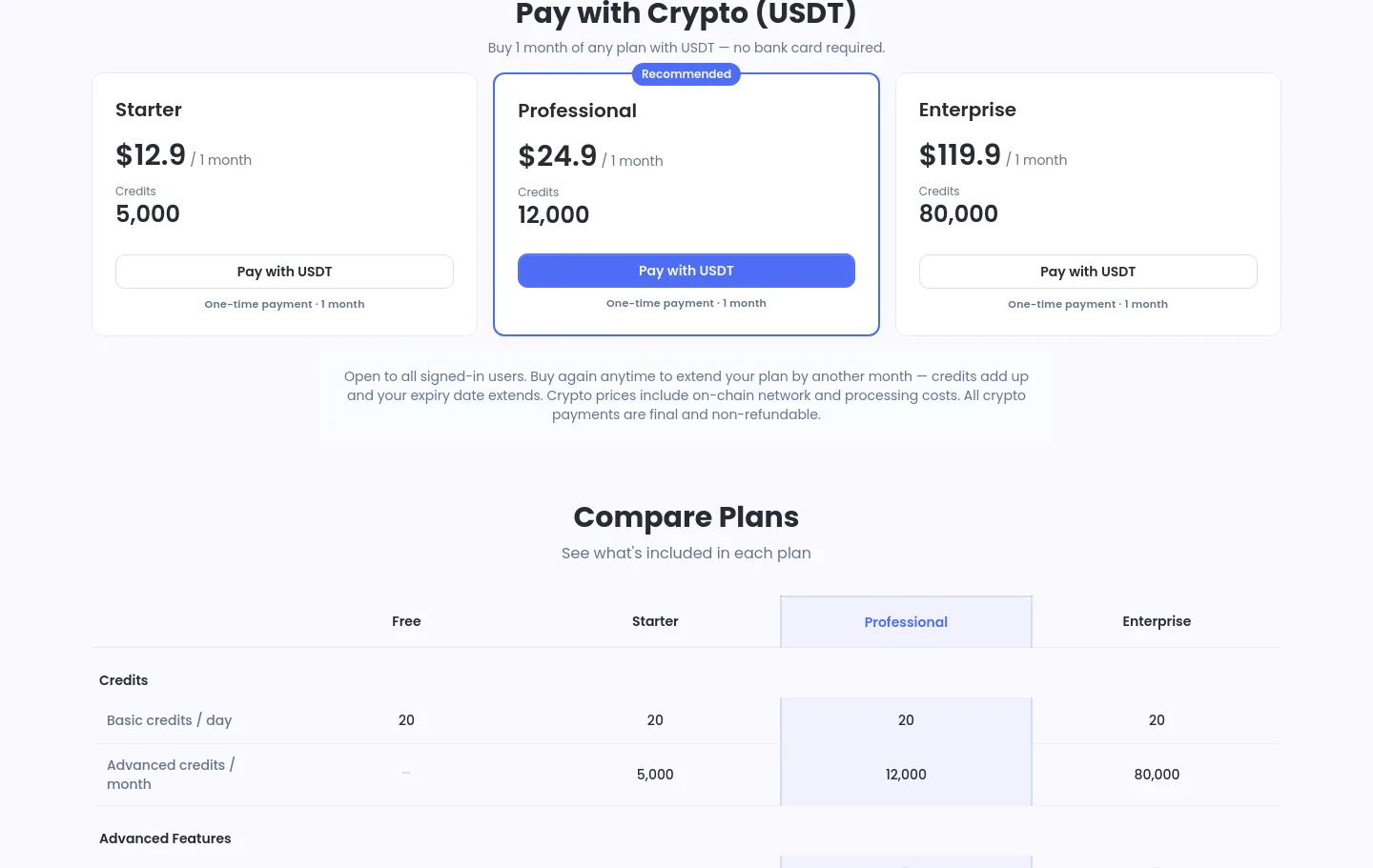 imagetranslate.ai Pricing section
