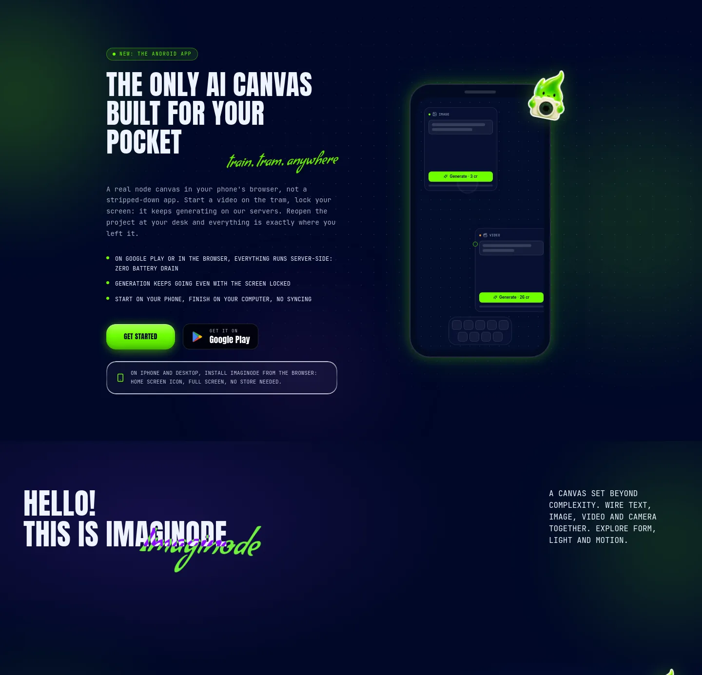 imaginode.ai Features section