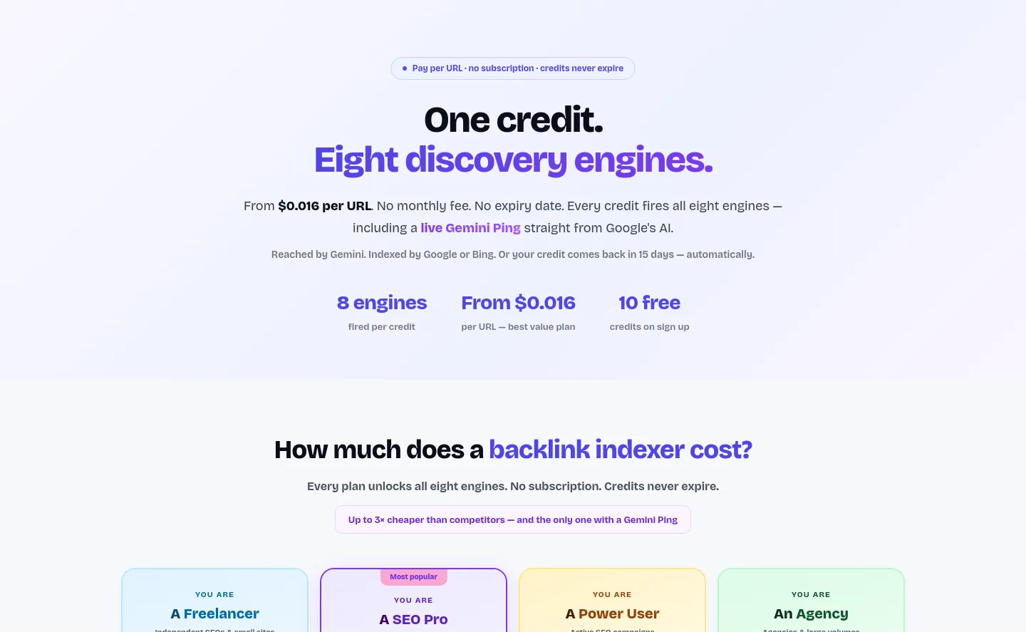 indexmyurl.com Hero section