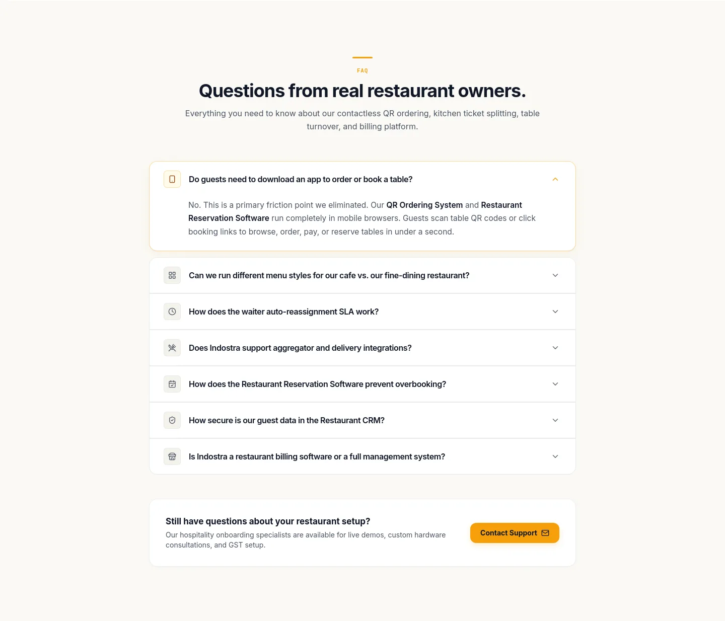 indostra.com — a real FAQ section
