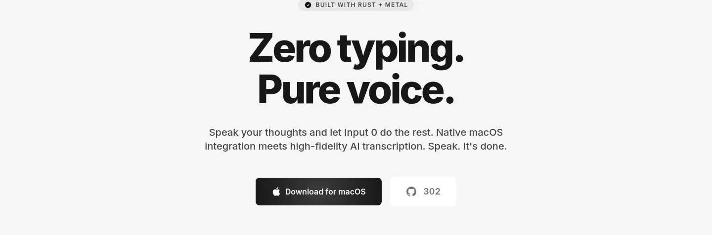 input0.com — a real Hero section