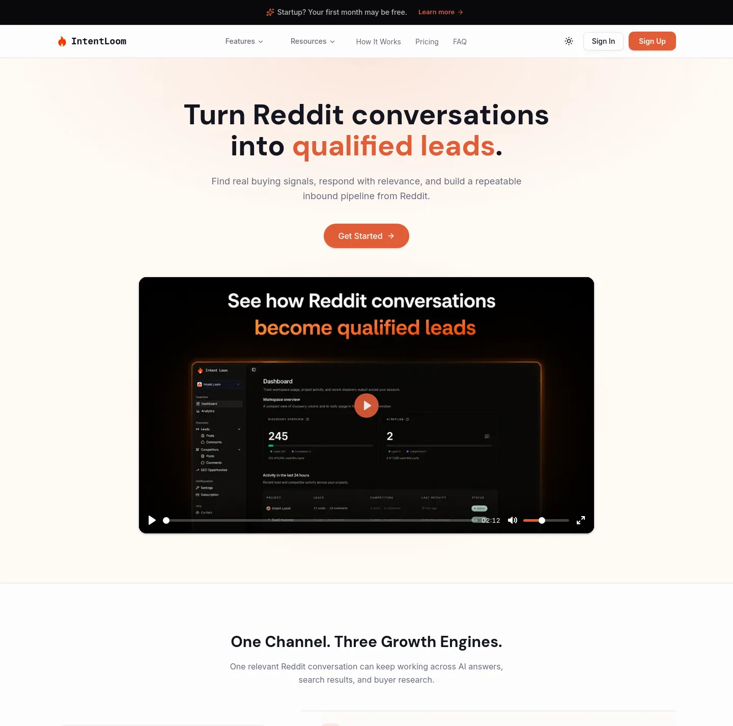 intentloom.com — a measured funnel