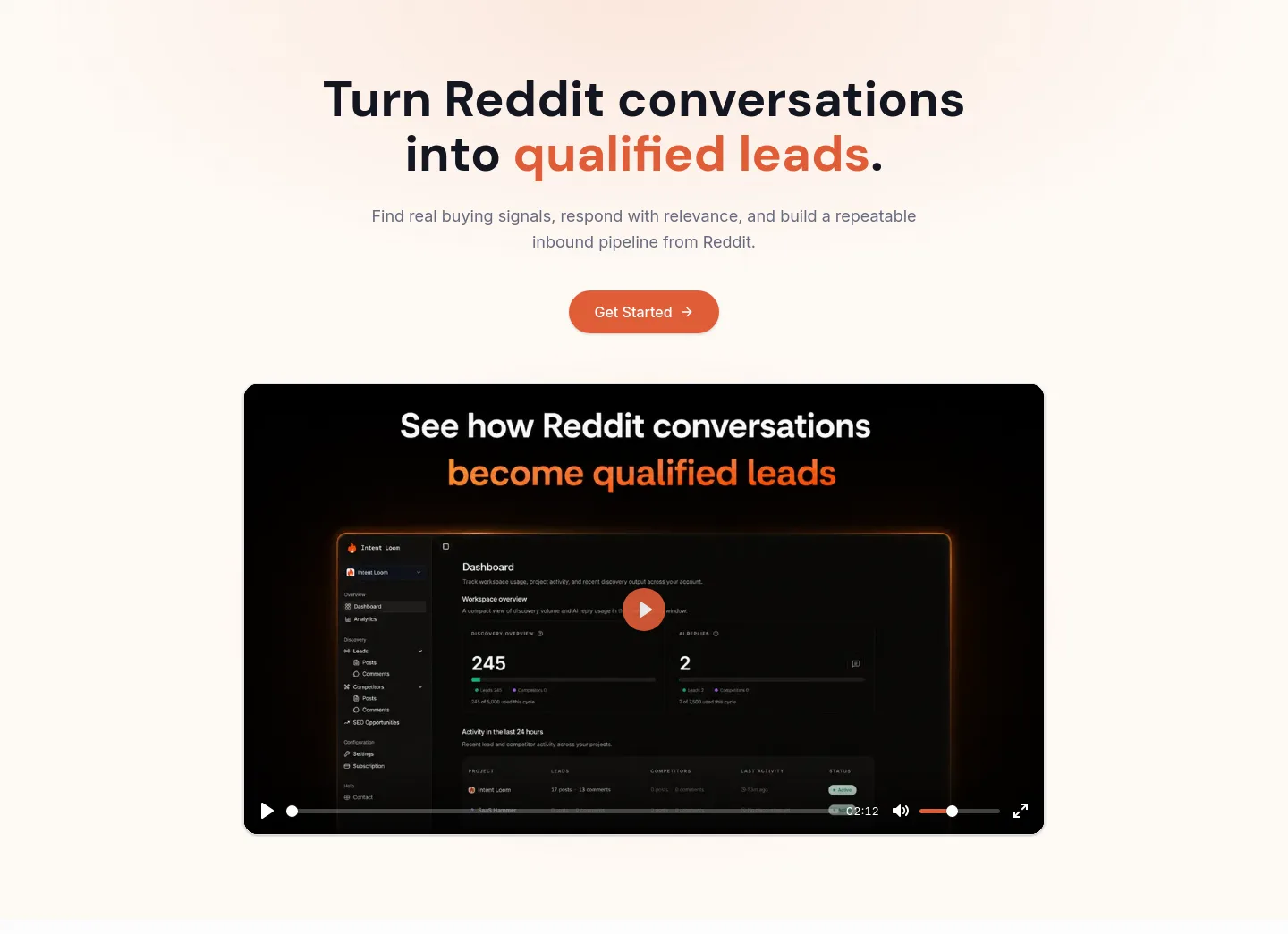 intentloom.com — a real Hero section