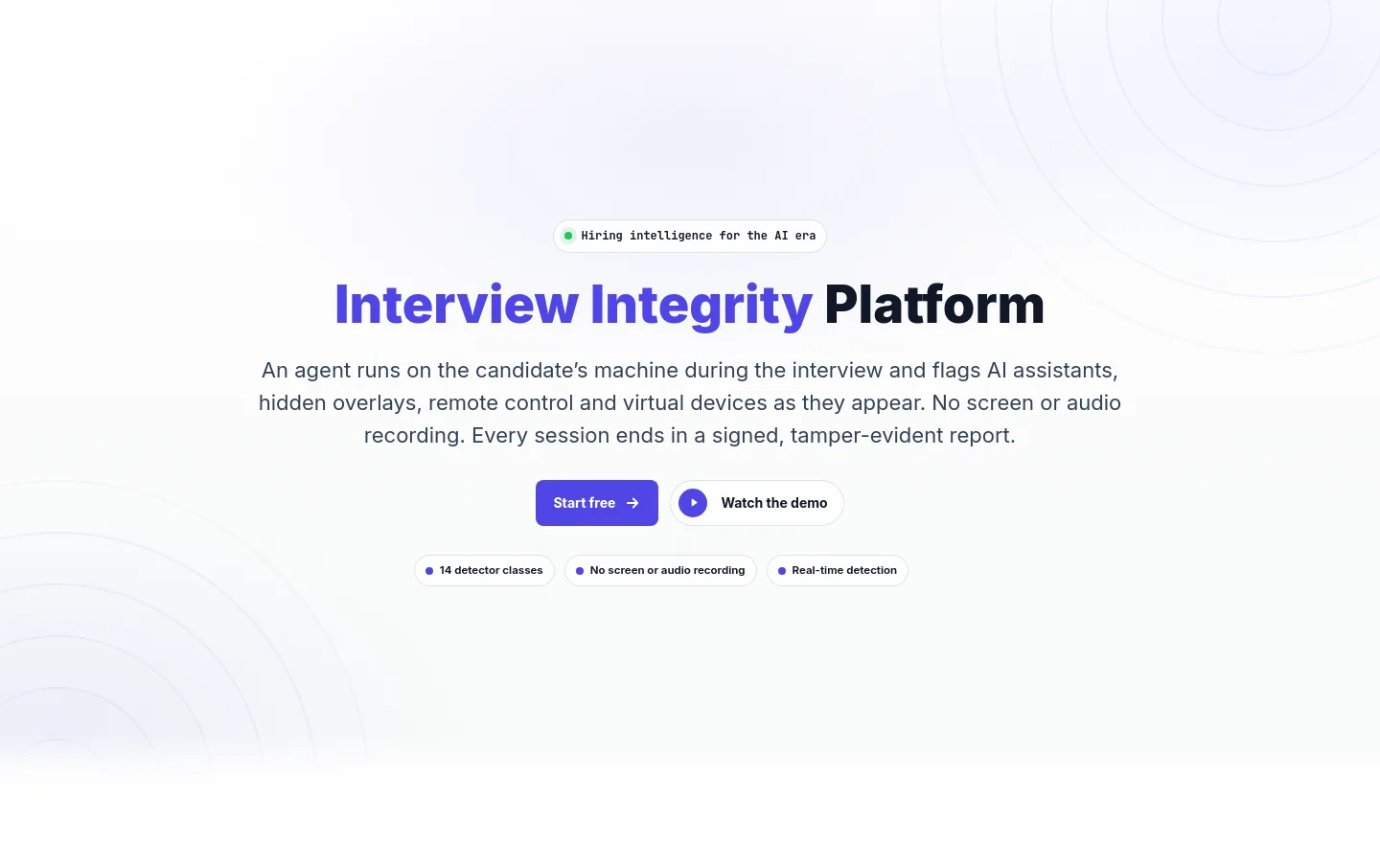 interviewwatch.com — a real Hero section