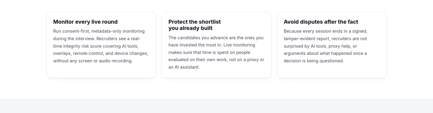 interviewwatch.com Features section