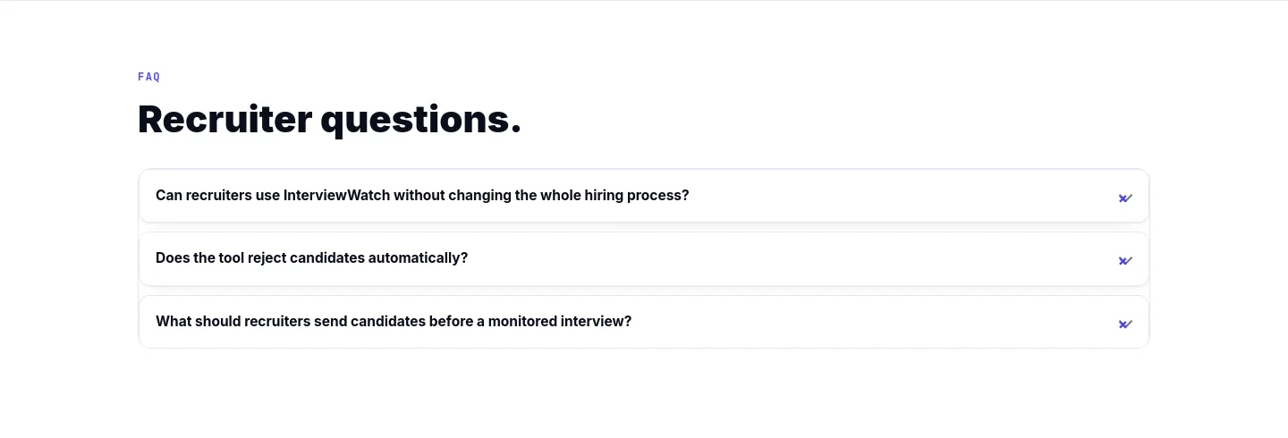 interviewwatch.com FAQ section