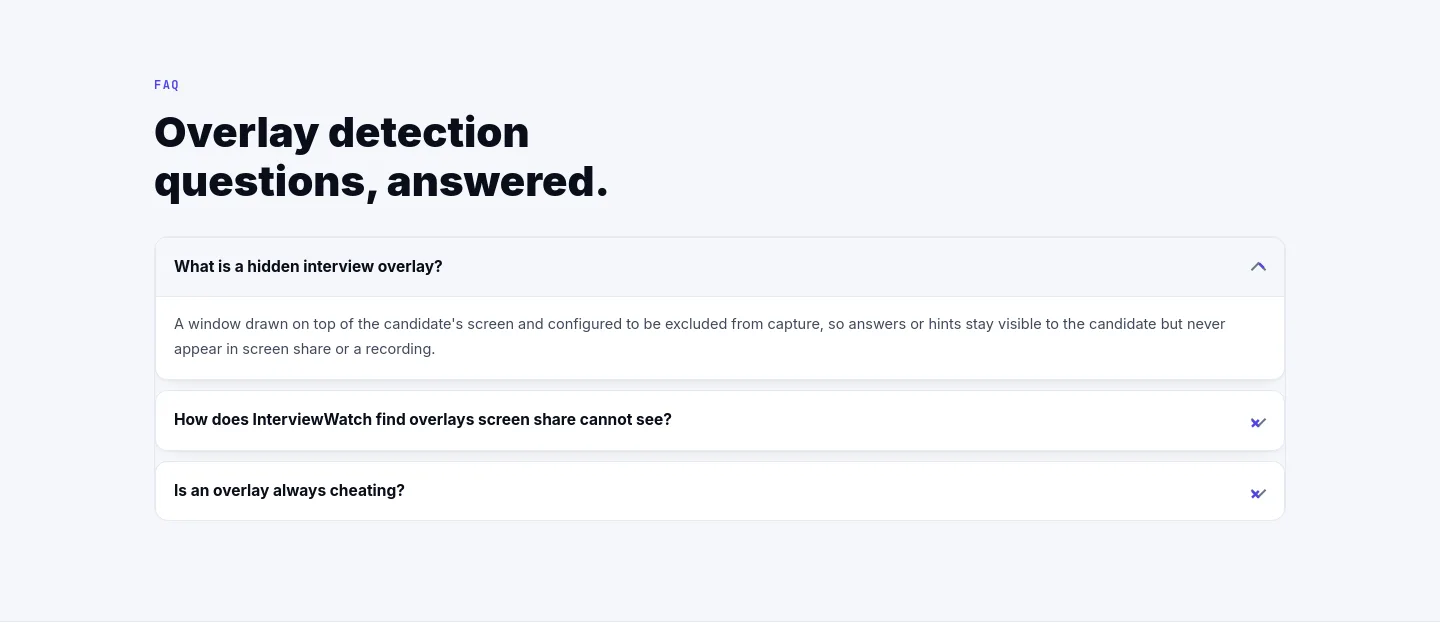 interviewwatch.com FAQ section