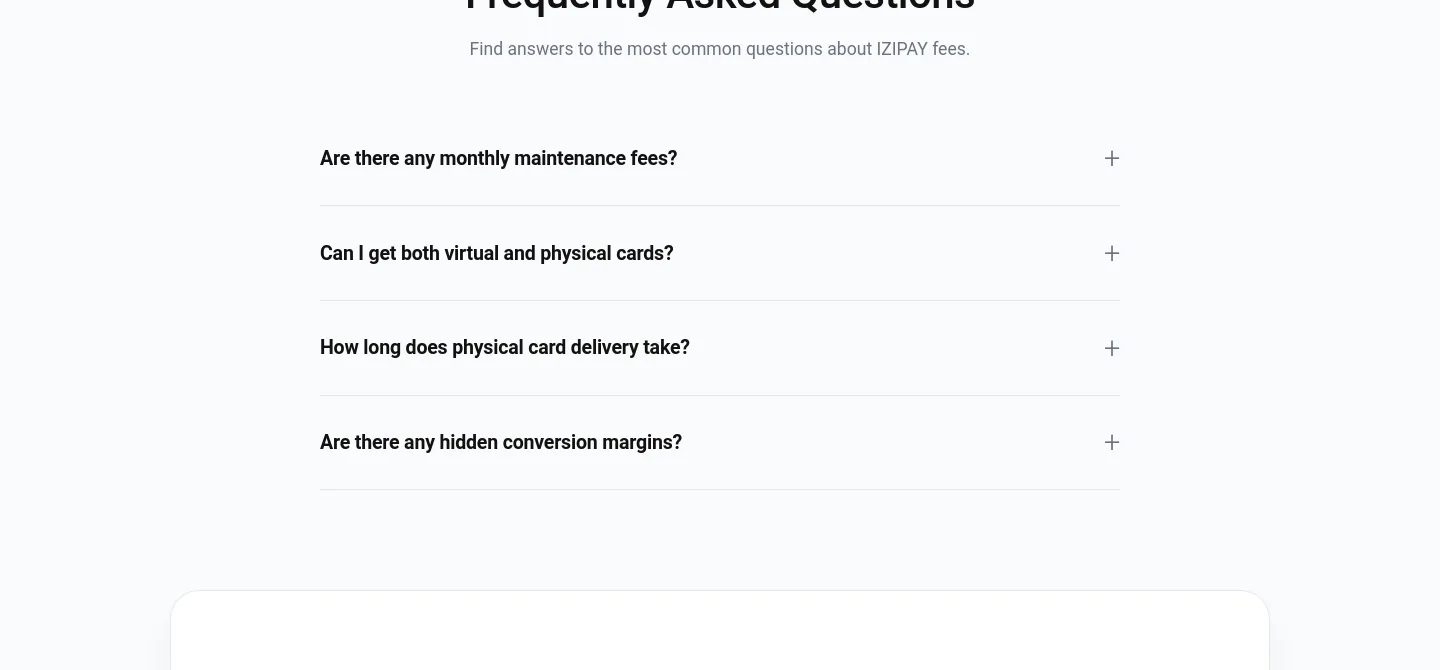 izipay.me — a real FAQ section