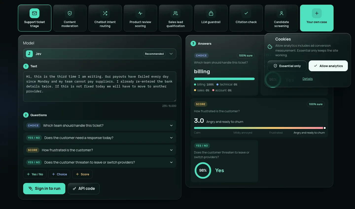 jev-ai.pro — a real FAQ section