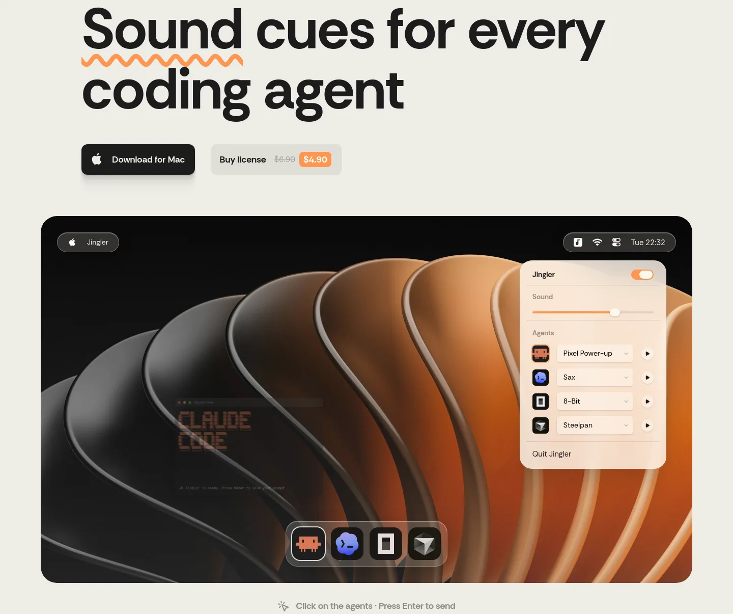 jingler.kavostudio.dev — a real Hero section