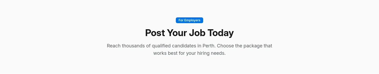 jobsinperth.com.au — a real Hero section