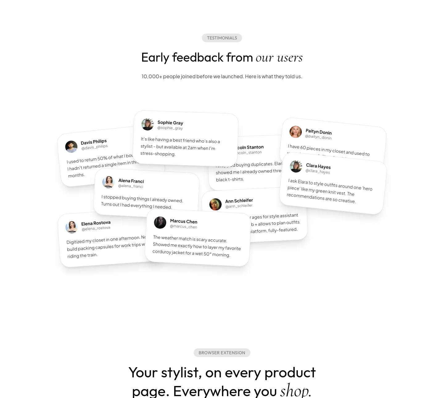 joinelara.com — a real Stats section