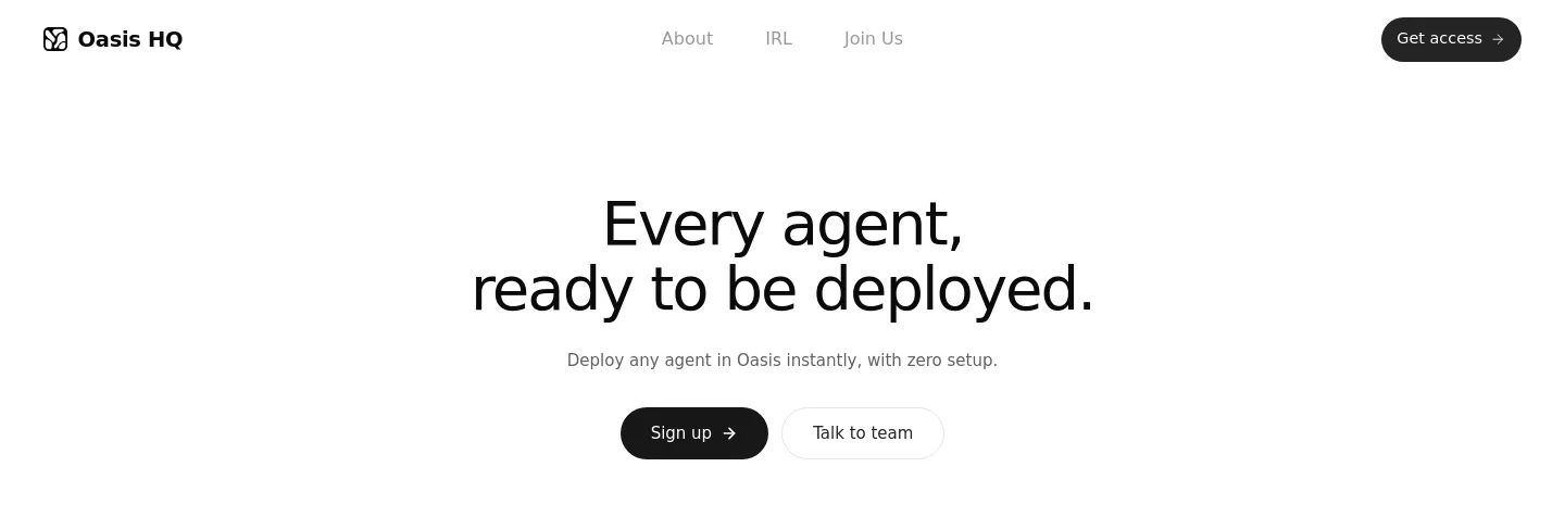 joinoasis.com — a real Hero section