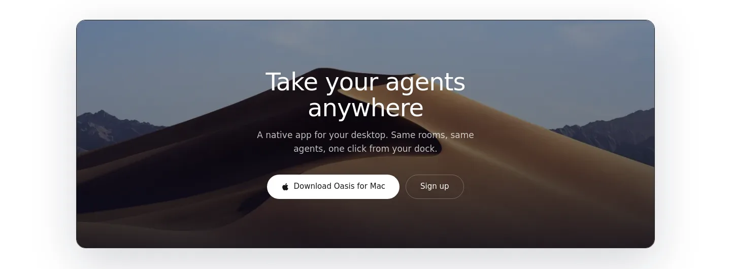 joinoasis.com — a real CTA section
