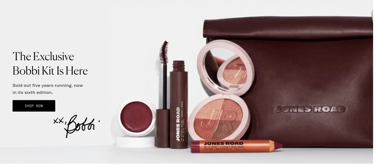 jonesroadbeauty.com Hero section