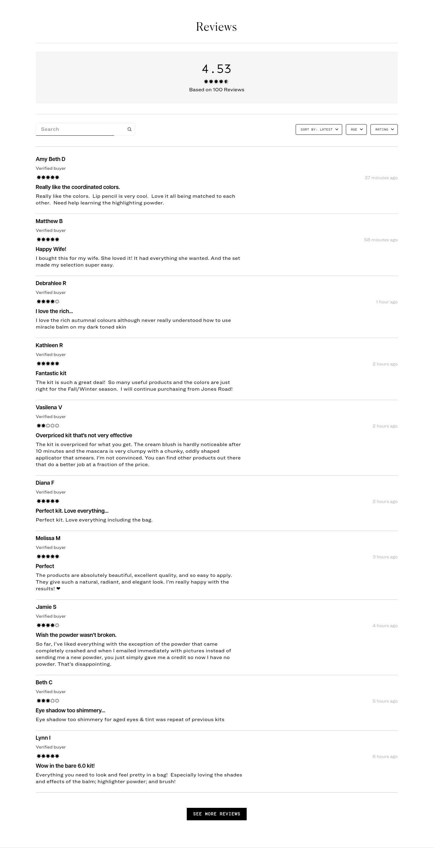 jonesroadbeauty.com Reviews section