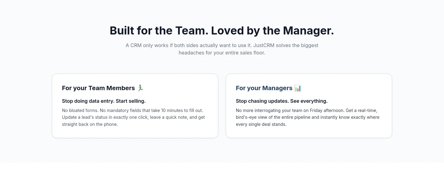 justcrm.work — a real Logo Wall section