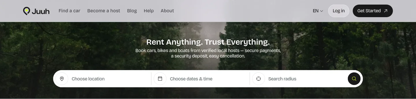 juuh.com — a real Hero section