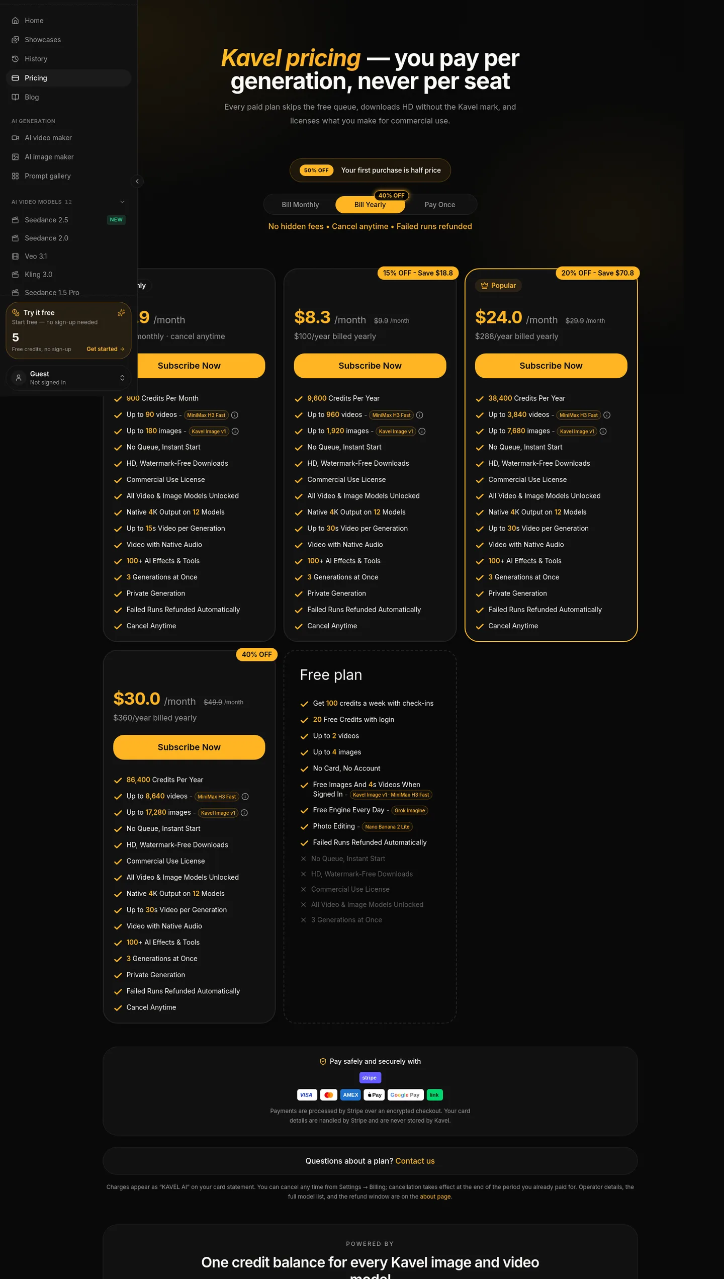 kavel.ai — a real Hero section